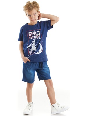 MSHB&G Space Erkek Çocuk T-shirt Denim Şort Takım