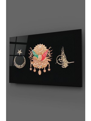 Taulart Osmanlı Devlet Arması ve Tuğrası Cam Tablo