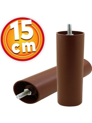 Gizli Mobilya Kanepe Sehpa Tv Ünitesi Koltuk Orta Destek Ayağı 15 cm Kahverengi Baza Ayak