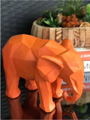 EC Shop Tasarımhmoda Dekoratif Turuncu Fil