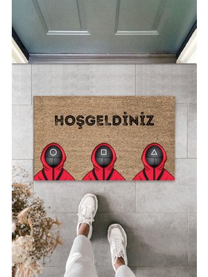 Dormot Home Modern Dijital Baskı - Squid Game Karşılama - Mizah Kapı Önü Paspası 70 x 45 cm