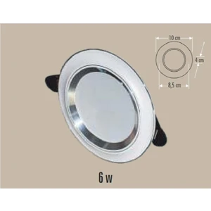 CT-5257 6W/6400K Zebra Led Armatür (Beyaz-Krom) (Beyaz-12 Adet)