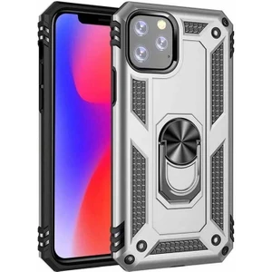 Apple iPhone 11 Pro Max Kılıf Yüzüklü Standlı Korumalı Tank Kapak