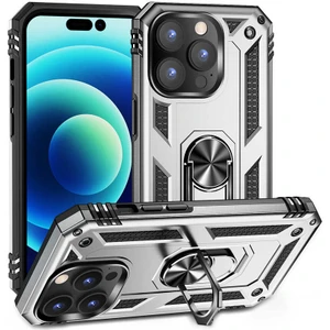 Apple iPhone 14 Pro Max Kılıf Yüzüklü Standlı Korumalı Tank Kapak