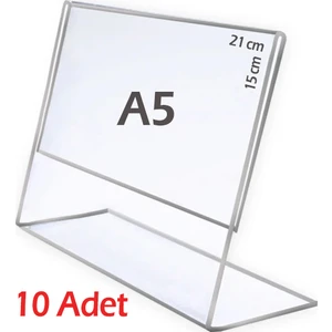 21x15 cm A5 L-Tipi Yatay Şeffaf Föylük Menü Fiyatlık Broşürlük Etiketlik (10 Adet)