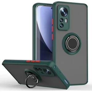 Xiaomi 12 Lite Kılıf Silikon Montreal Yüzüklü Standlı + Ekran Koruyucu