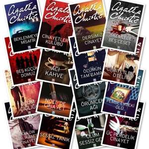 Cinayetler Kulübü - Acı Kahve - Noel'de Cinayet - Sessiz Tanık - Ölüm Çığlığı - Cinayetler Oteli - 16 Kitap - Agatha Christie + Caprice Tükenmez Kalem