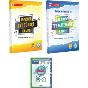 Rehber Matematik  49 Günde TYT Türkçe ve Matematik Kampı Ile TYT Pixel Matematik 12 Deneme (3 Kitap)