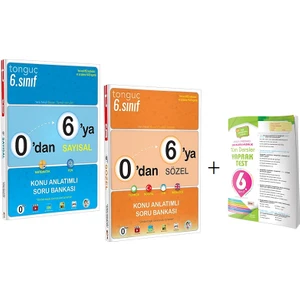 Tonguç Akademi Tonguç Yayınları 6. Sınıf 0'dan 6'ya Sayısal Sözel Konu Anlatımlı Soru Bankası Seti 2 Kitap - 6. Sınıf Tüm Dersler Yt