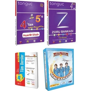 Tonguç Akademi 4'ten 5'e Hazırlık Kitabı 4. Sınıf Tüm Dersler Zoru Bankası Genç Kanatlar Okuma Set