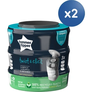 Tommee Tippee Twist - Click Bebek Bezi Çöp Poşeti Seti (3x2 6 Adet)