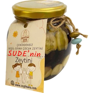 Çocuk Zeytini Siyah Yeşil Karışık El Emeği 200 gr