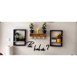 Wood Home Works Raflı Mutfak Dekor Terekli Ceviz