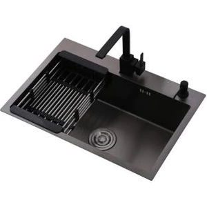 Almaya Tools Almaya Tezgah Üstü Siyah Krom Eviye 304 50*40