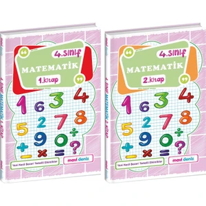 Mavi Deniz Yayınları 4. Sınıf Matematik 1. Kitap ve 2. Kitap Seti 2 Kitap 2023