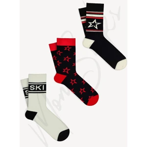 Mono Socks 3'lü Yıldız Desenli Kayak Ski Çorap