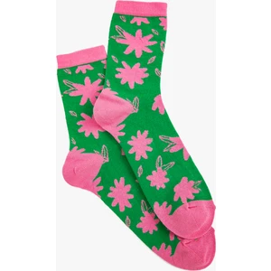 Çiçekli Soket Çorap