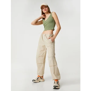 Paraşüt Pantolon Cep Detaylı Beli ve Paçası Lastikli