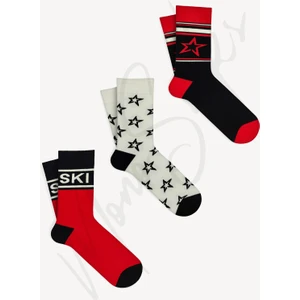 Mono Socks 3'lü Yıldız Desenli Kayak Ski Çorap