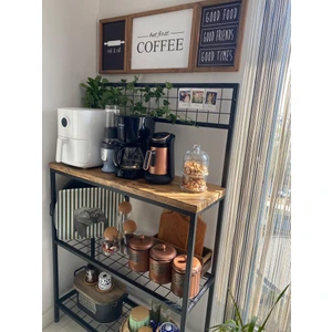 Lüks Kahve Köşesi / Mutfak Bangosu / Çok Amaçlı Raf / Metal Kahve Standı / Metal Stand