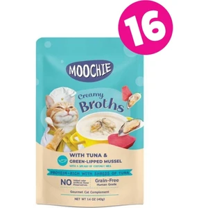 Moochıe Ton Balıklı ve Midyeli Kedi Çorbası 40GR x 16 Adet