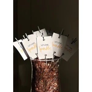The Istanbul Event Beyaz 50'li 'let Love Sparkle' Yazılı Kartlı Işıltı - Parti Işıltısı - Nişan Işıltısı - Düğün Işıltısı