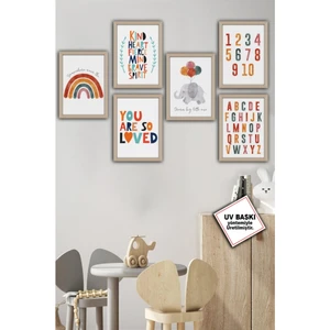 Çocuk Odası Tablo 6 Parça Çocuk Bebek Odası Duvar Tabloları Dekoratif Tablo Modelleri