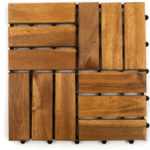 Teak Akasya Ağacı Masif Yer Karosu Bahçe Karosu Ahşap Karo 30 x 30 cm