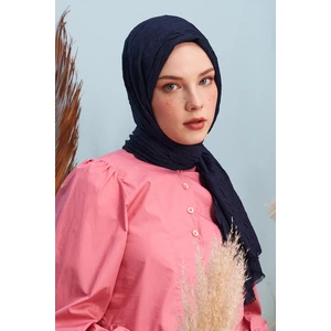 Madame Polo Bambu Kraş Şal - Lacivert