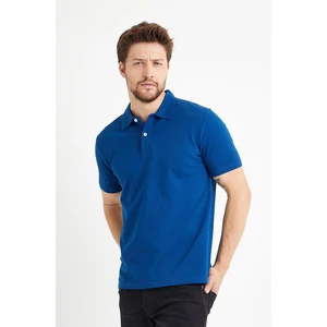 Erkek Basic Polo Yaka Tişört (Regular Fit) Indigo