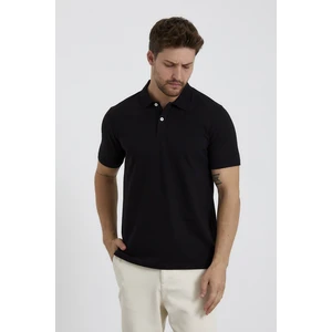Erkek Basic Polo Yaka Tişört (Regular Fit) Siyah