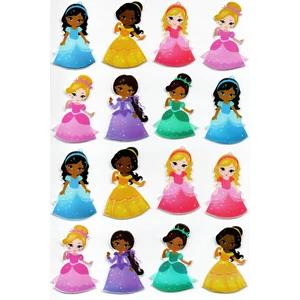 Sticker Kabartmalı A4 Boyutunda Stiker Defter, Planlayıcı Etiket LIM062  Prenses