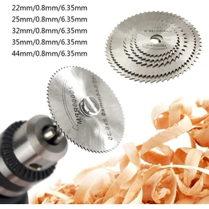 Metal 6 Parça Mini Matkap Ucu  Ahşap Kesme Yuvarlak Çelik Bıçak Disk Testere Seti Kiti