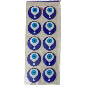10 Adet Nazar Boncuğu Sticker - Yapıştırma Nazar Boncuğu - 3,5 cm Çapında Nazar Boncuğu Damla Etiket