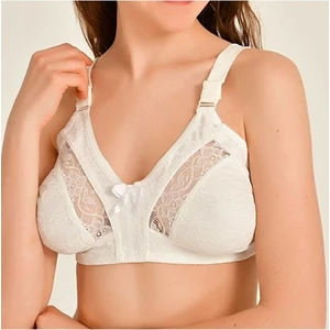 Gece Parıltısı Kadın Dantel Detaylı Büyük Beden D Cup Toparlayıcı Rahat Sütyen