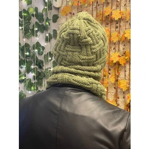 Gönülden Tasarım El Örgüsü Yumuşak Yün Erkek Bere Boyunluk Takım Unisex