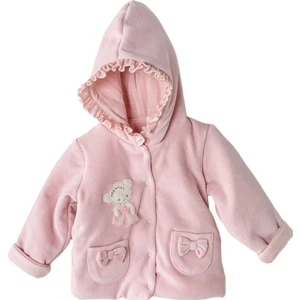 Kız Bebek Kurdela Detaylı Pembe Kız Bebek Mont AC23156