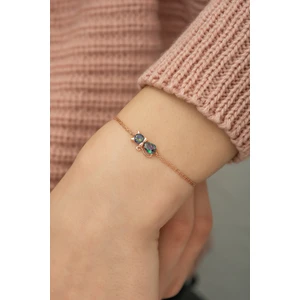 925 Ayar Mistik Topaz Taşlı Kedi Kadın Gümüş Bileklik