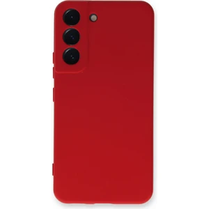 Kzy Samsung Galaxy S23 Kapak Içi Kadife Kamera Korumalı Lansman Silikon Kılıf - Kırmızı