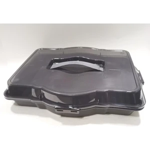 Füme 3 In 1 Kare Dikdörtgen Yuvarlak Borcam Taşıma Kabı 47X35X12CM Kapaklı Süper Şık Sunum Tepsisi