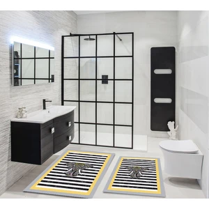 Marka Halı Dijital Baskılı  Sarı Fil Desenli Yıkanabilir Kaymaz Taban 2li Banyo Halısı Paspas Klozet Takım