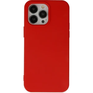 iPhone 14 Pro Max Kılıf Lansman Nano Içi Kadife  Silikon - Kırmızı