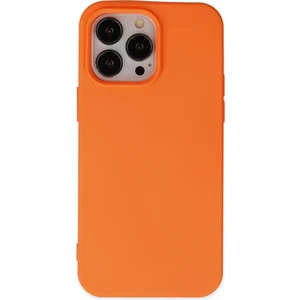 iPhone 14 Pro Max Kılıf Lansman Nano Içi Kadife  Silikon - Turuncu