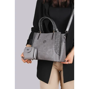 DM-1244 Nubuk Cüzdan Kombinli Kadın El ve Omuz Çantası