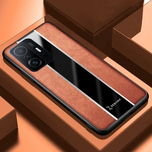 Xiaomi Mi 11T Pro Kılıf Zebana Premium Deri Kılıf Kahverengi
