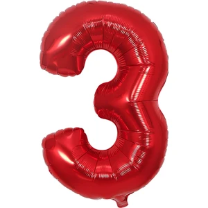 Bal10 Dünyası Folyo Balon Kırmızı 3 Rakamı 40 Inç 100 cm