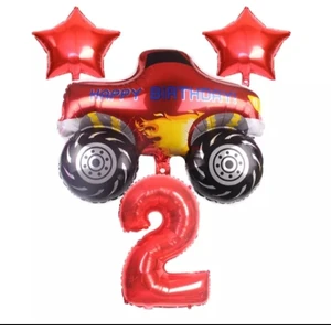 Bal10 Dünyası Kırmızı Jeep Araba Temalı Balon Seti Yaş 2