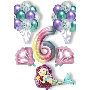 Best Parti Deniz Kızı Balon Full Parti Süsleme Seti 6 Yaş