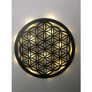 Yaşam Çiçeği Dekoratif LED Duvar Süsü Pilli Peri LED 30CM Mdf