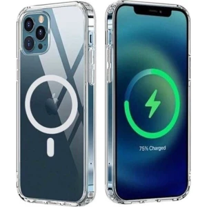 Vip Case iPhone 13 Pro Max - Kamera Çıkıntılı Şeffaf Magsafe Kablosuz Şarj Destekli V-Mags Kılıf